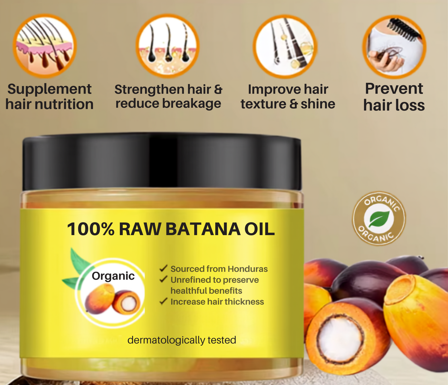 100% Raw Batana Hair Growth Oil
